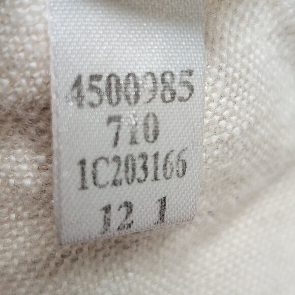 CHICOS Jacket Womens Size 2 US Large Beige Open Front 100% Linen Mandarin Collar - Picture 16 of 16